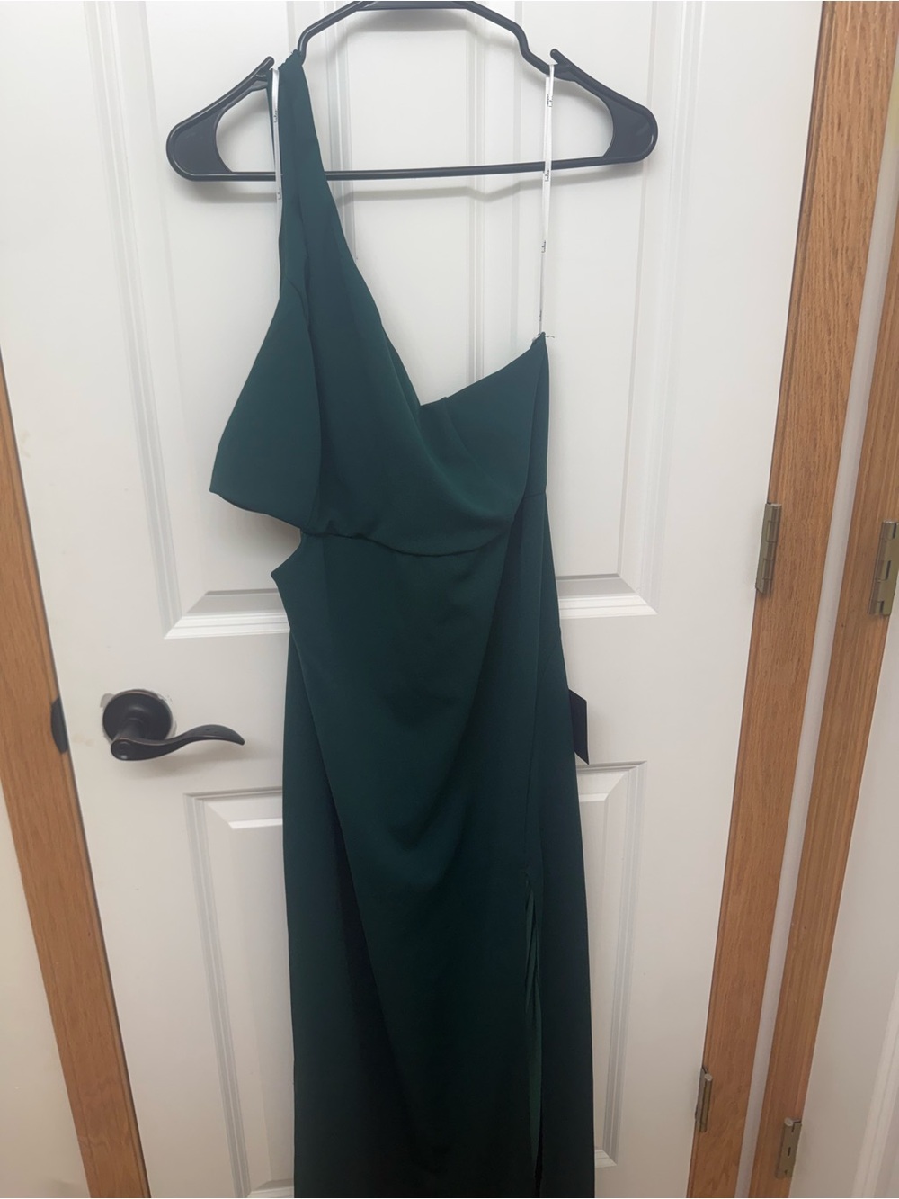 Lulus Emerald Green One-Shoulder Evening Dress